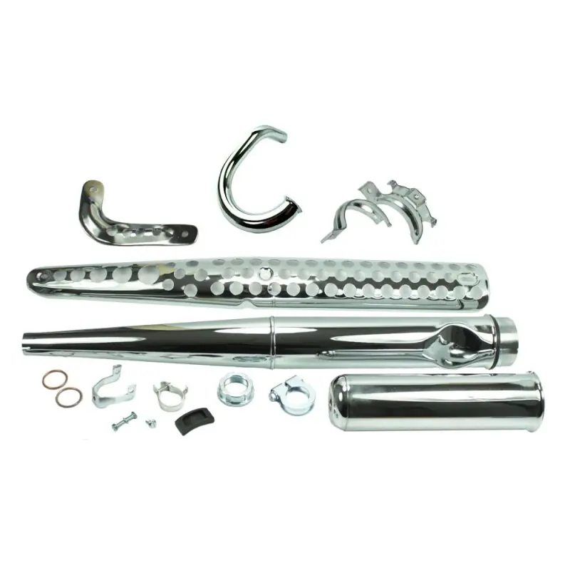 Enduro Auspuff chrom hoch Krümmer mit Gitter und Schelle Dichtungen für Simson S51 E S50 S70E Enduro Chrom Cross Motorcross Tuning Rabatt