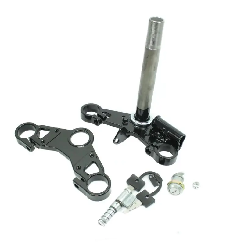 Set Lenkkopf Gabelführung unten + Guss oben Schloss Satz Lenkung Telegabel Aufnahme schwarz für Simson S51 S50 S70 Markenprodukt