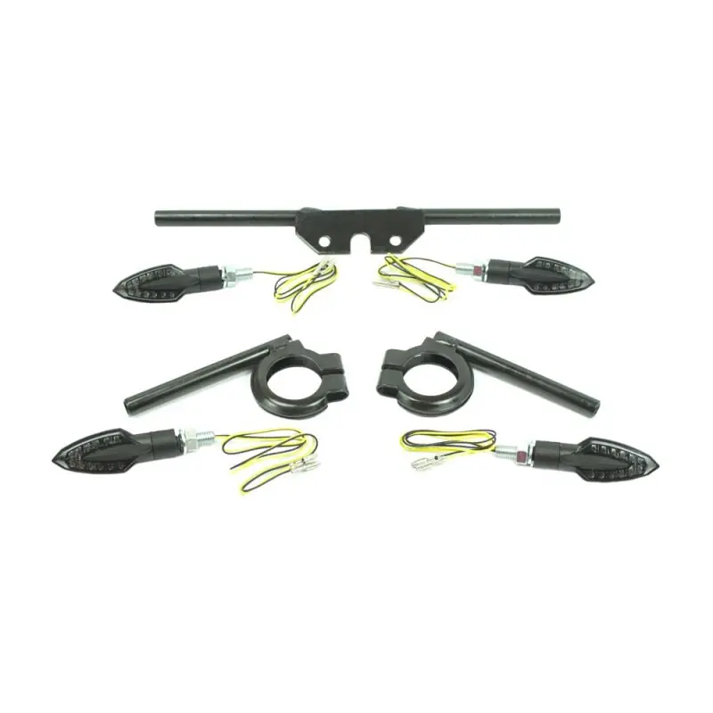 Kostenfreie Lieferung 4 Miniblinker + Halter LED 12V mit M8 Gewinde schwarz für Simson S51 S50 S70 S53 20mm kurzarm