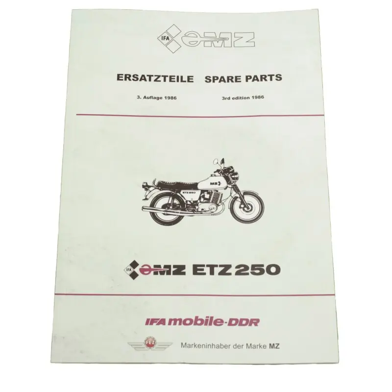 Direkt Vom Hersteller Buch MZ ETZ250 Ersatzteilkatalog Ersatzteilliste 1986