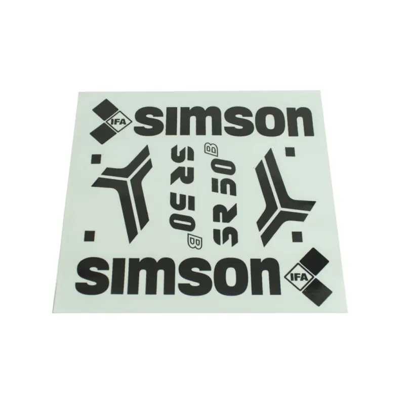 Aufkleber Satz für Simson SR50 schwarz Knieblech Beinblech Rahmen Patch Sticker Klebefolien Bestseller