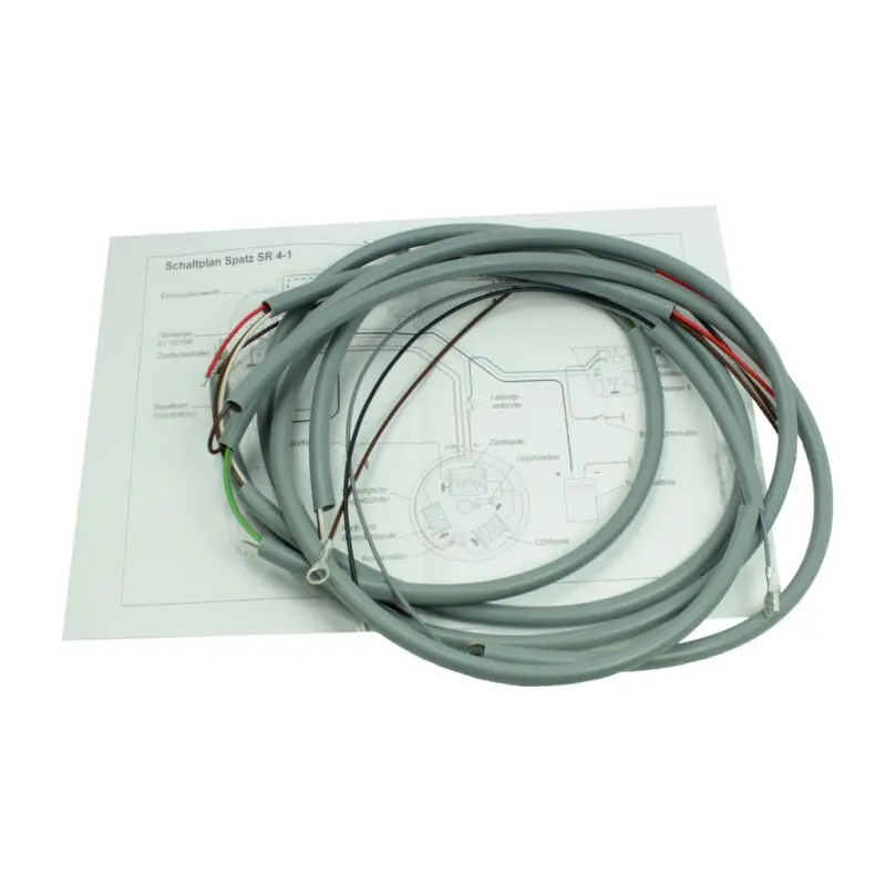 Kabelbaum, Kabelsatz für Simson SR4-1 Spatz, graue Hülle Neu Im Sortiment