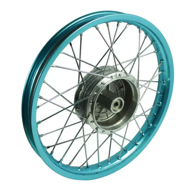 16 Zoll Speichenrad, Felge hellblau türkis eloxiert Speichen chrom für Simson S51 S50 S70 S53 Star Duo Sperber Duo Habicht Spatz Sichere Zahlung