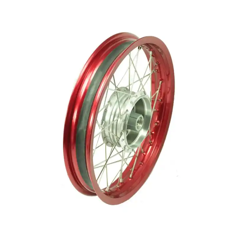 Speichenrad breite Felge 2,15x16 rot Edelstahl Speichen Nabe silber für Simson S51 S50 S70 S53 KR51 Schwalbe Star Sperber Spatz Habicht Duo Gratis Versand