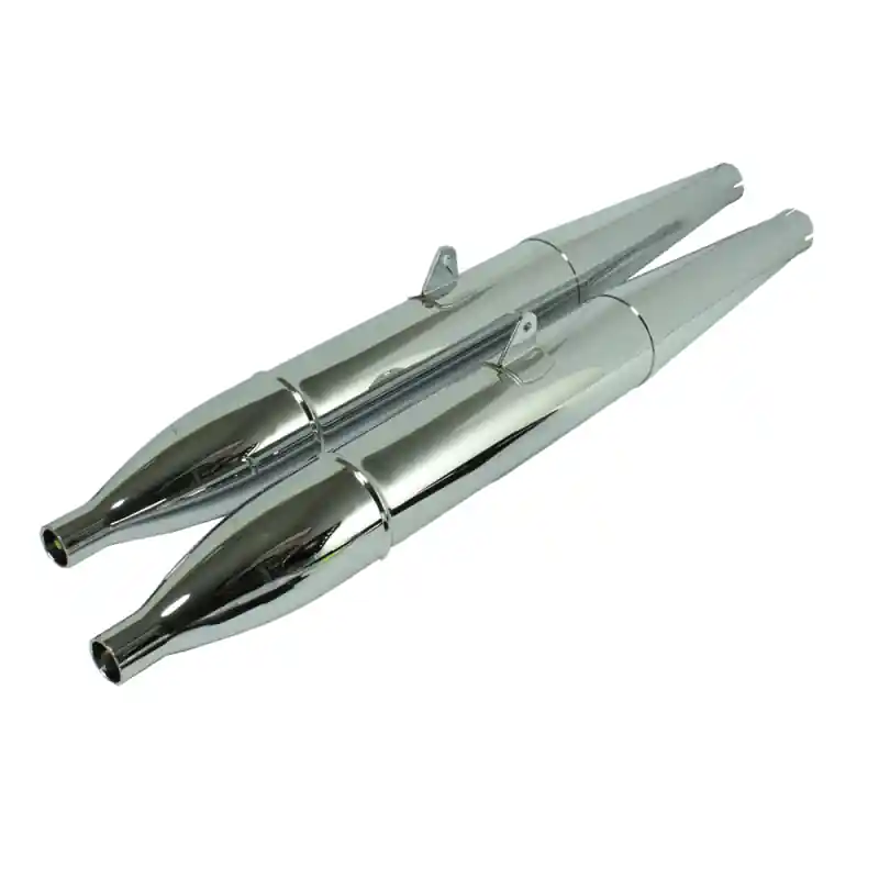 Preisreduziert Paar Auspuffe IFA MZ BK350 Zigarren chrom 3-teilig