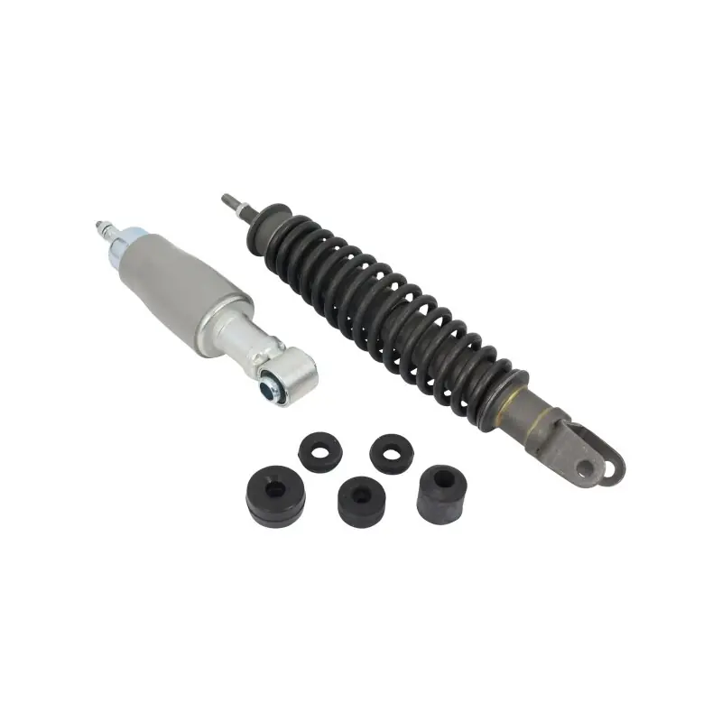 Stoßdämpfer Kit Paar Premium vorn + hinten für Piaggio Vespa 50N 50R, schwarz silber Markenprodukt