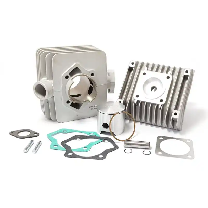 Meistverkauft ZT110N Gen2 Zylinder 110ccm für Simson S51 SR50 S53 SD50 KR51/2 Schwalbe Motor + Kolben & Dichtung mit Kopf Vollaluminumzylinder Nikasilbeschichtet