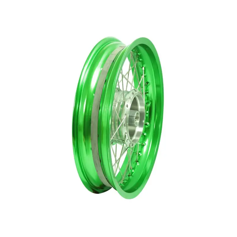 Felge grün 3,00x16 extrem breit + Nabe mit Edelstahl Speichen für Simson S51 S50 S53 Spatz Star Star Sperber Habicht KR51 Schwalbe Duo Sofort Bestellen