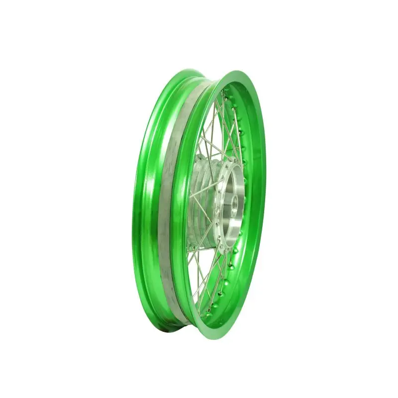 Direktkauf Speichenrad komplett mit Alufelge grün, Speichen Edelstahl Tuning 2,50x16 für Simson S51 S50 S70 Star Sperber Habicht KR51 Schwalbe Star Duo