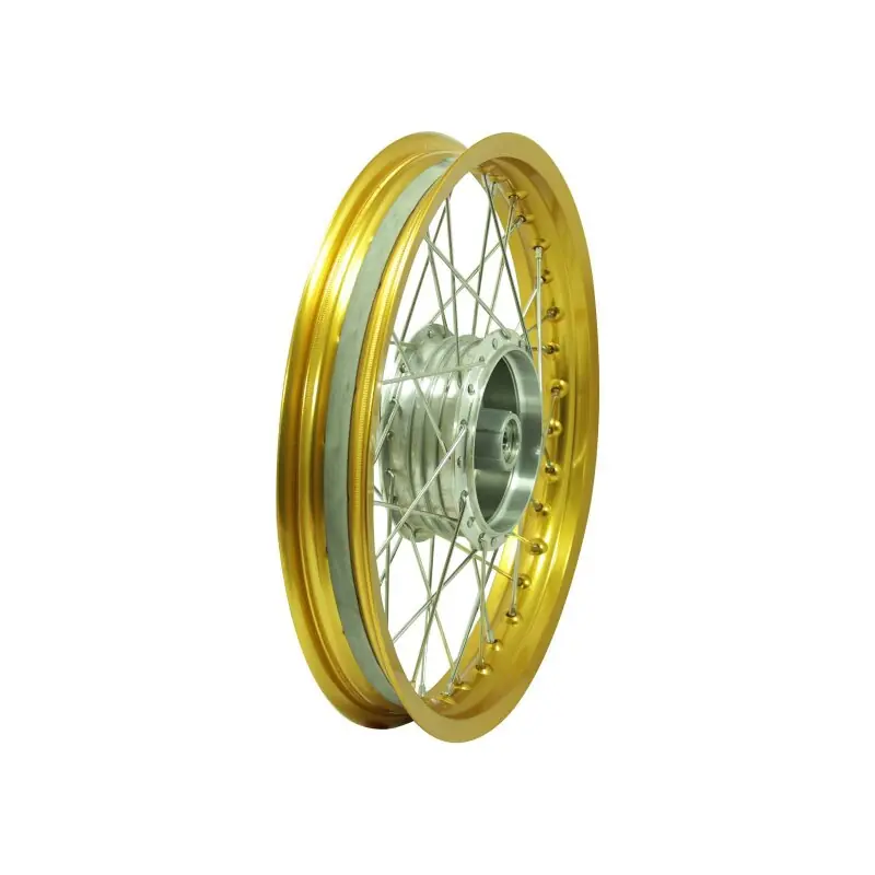 Top-Angebot Speichenrad komplett mit Alufelge gold, Speichen Edelstahl Tuning 1,85x16 für Simson S51 S50 S70 Sperber Schwalbe Star Duo
