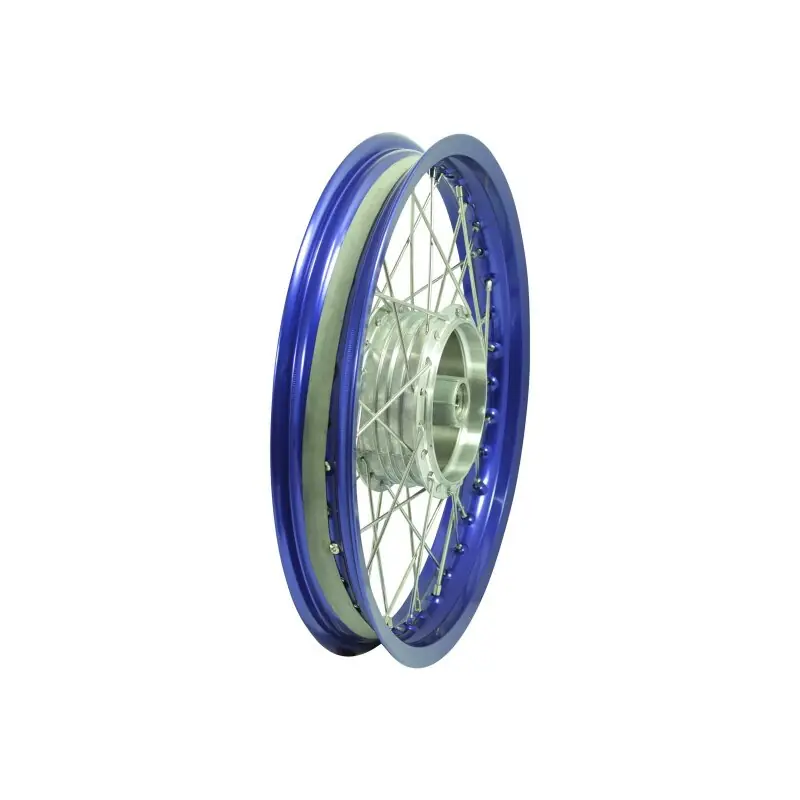 Speichenrad komplett mit Alufelge blau, Speichen Edelstahl Tuning 1,85x16 für Simson S51 S50 S70 Sperber Schwalbe Star Duo Preisreduziert