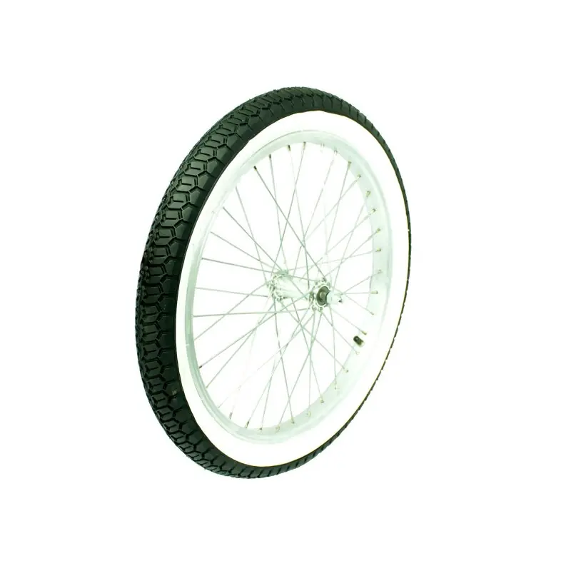 Bestpreis Komplettrad mit Weißwandreifen mit Alufelge 1,2x16, Speichen chrom für Anhänger für Simson S51 S50 KR51 Schwalbe Star Sperber Habicht auch Mifa DDR Fahrrad