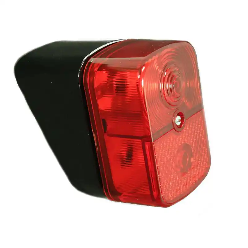 Rücklicht + Kappe mit E-Zeichen eckig, schwarz für Simson KR51/1 Schwalbe, Star, Sperber Habicht Duo Anhänger Sockel Ba15s Kracherpreis