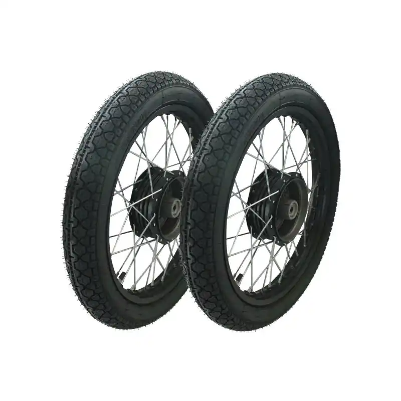 Knallerangebot Kompletträder schwarz Speichen Edelstahl Heidenau K36 Reifen für Simson S51 S50 S53 Spatz Star Sperber Habicht KR51 Schwalbe Duo Felge 1,50x16