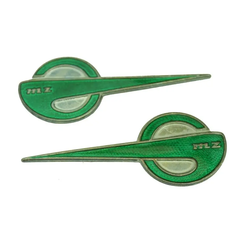 Kostenloser Versand MZ Emblem Schriftzug ES125, ES125/1, ES150, ES150/1 grün-silber 1. Qualität gerade