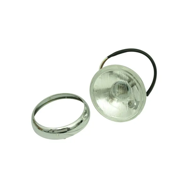 Reflektor + Chromring für Simson SR1 SR2 SR I II E 6V 12V Scheinwerfer Einsatz E-Zeichen Angebot