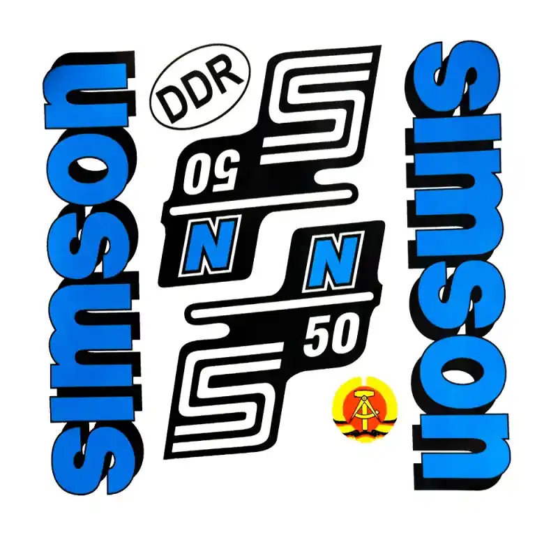 Aufkleber für Simson S50N S50 Schriftzug Bananen Tank blau Sticker Direkt Vom Hersteller