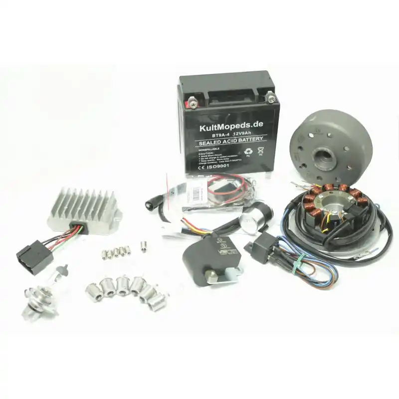 Super-Preis Vape Set 12V 180W Elektronik Zündung MZ ETZ 250 251 301 Lichtmaschine + Akku + Lampen + Blinkgeber