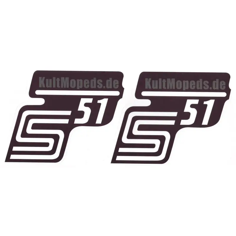 KultMopeds.de Aufkleber für Simson S51 S50 S51E grau, anthrazit weiß schwarz Seitendeckel Herz Sticker Saisonangebot