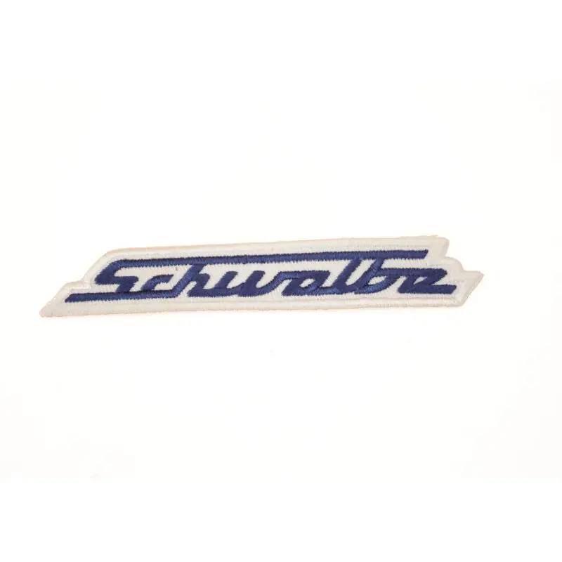 Aufnäher, Patch für Simson Schwalbe Emblem Schriftzug weiß-blau 110x17 Direkt Vom Hersteller
