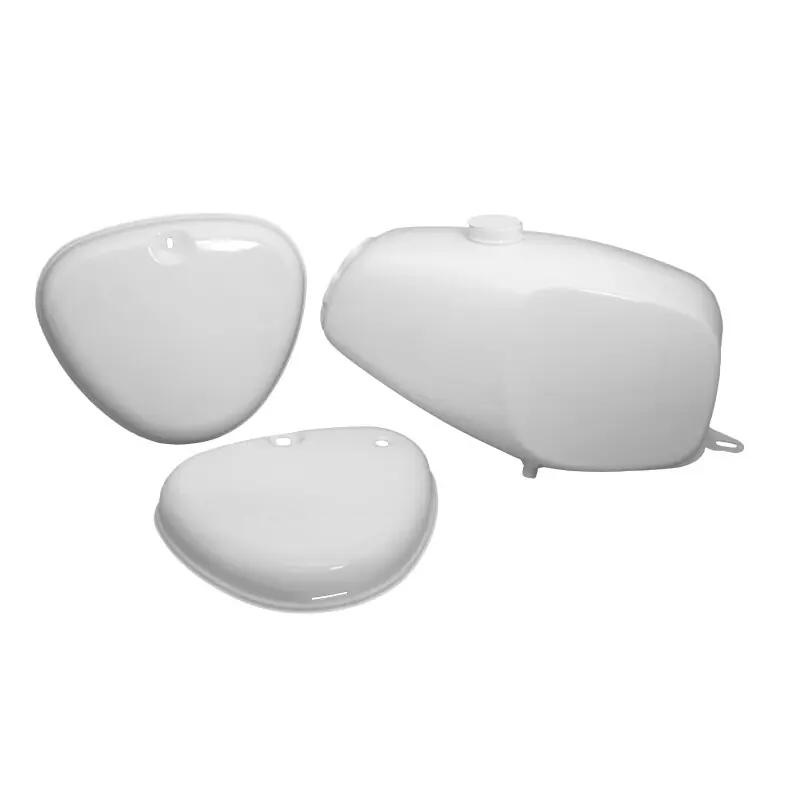 Lackset Büffeltank, Hochtank Tank + Seitendeckel weiß für Simson S50, auch S51 S70 (S53, S83) Kraftstoffbehälter Abverkauf