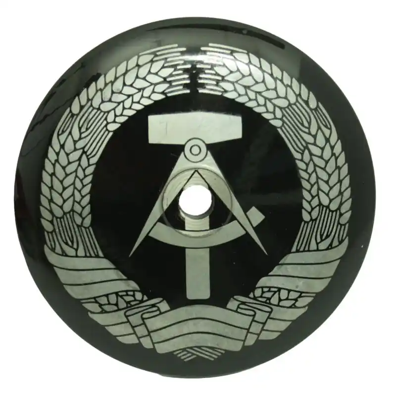 Jetzt Kaufen Deckel Rad vorn Nabe schwarz mit DDR Wappen Hammer und Zirkel für Simson S51 S70 SR50 KR51 Schwalbe S53 S83 Star Sperber Habicht Spatz Vorderradnabe Nabendeckel