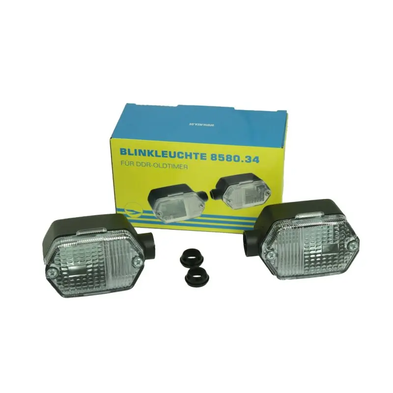Simson Blinker eckig weiß, Klarglas S51 S50 SR50 für MZ ETZ TS 150 125 250 vorn und hinten E Zeichen 15mm Kostenloser Versand