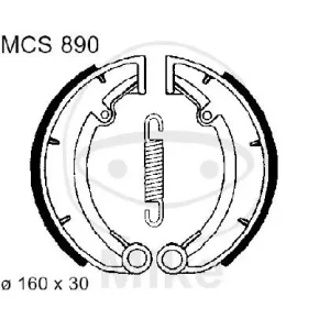 Aktuell Brake shoes with spring for MZ/MUZ ETZ TS 125 250 301 Saxon Tour 73-01