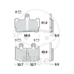 Set di pastiglie freno TRW sinterizzate anteriori MCB828SV Zertifiziert